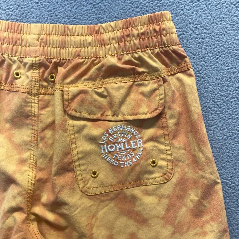 Howler Los Hermanos Polyester Blend Athletic Shorts (Men's 30) Yellow - Picture 2 of 8